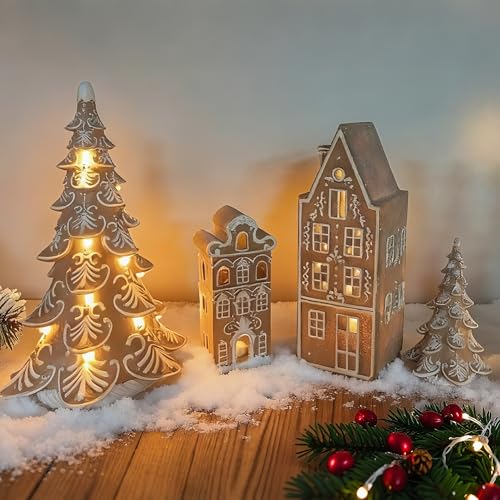 Resin Gingerbread House Table Centerpiece - Christmas Village Decor