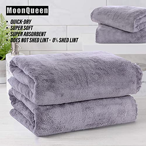 MOONQUEEN Microfiber Bath Towel Set, 2 Pack - Quick Dry & Absorbent