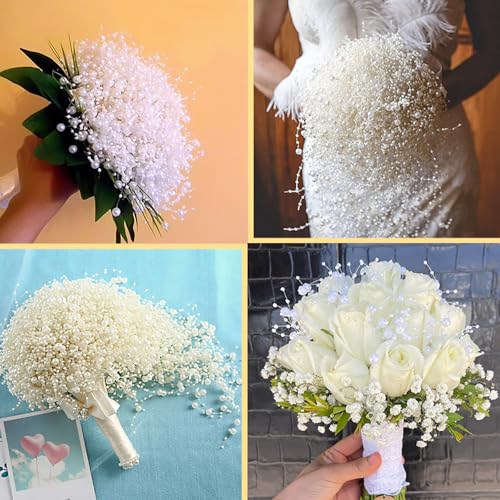 50 Pack Gold Faux Pearl String Vase Fillers - Floating Beads for Centerpieces