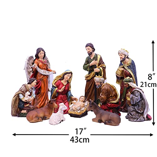 Nativity Set Christmas Scene Figurines Statue 8.25 Inch - 11 Pcs, Variation of THIS listing