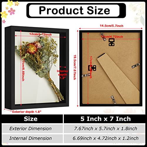 5x7 Inch Shadow Box Picture Frames - Black Display Cases, Set of 12