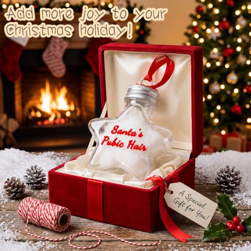 Funny Naughty Christmas Ornaments Set - Adults Holiday Decor, Humorous Gifts