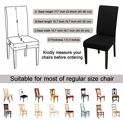 Stretchy Dining Chair Covers Set of 6 - Removable & Washable
