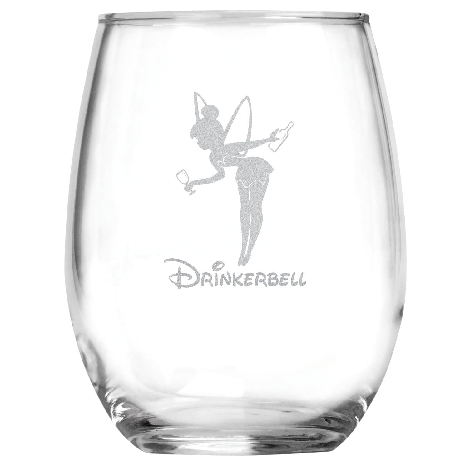 Drinkerbell (15 oz) Tinkerbell Fairy Wine Lovers Gifts - Funny Gag Birthday - Movie Themed Gifts - 21st Birthday- Pixie Dust - Peter Pan Fan - Gift for Her - Mom or Sister