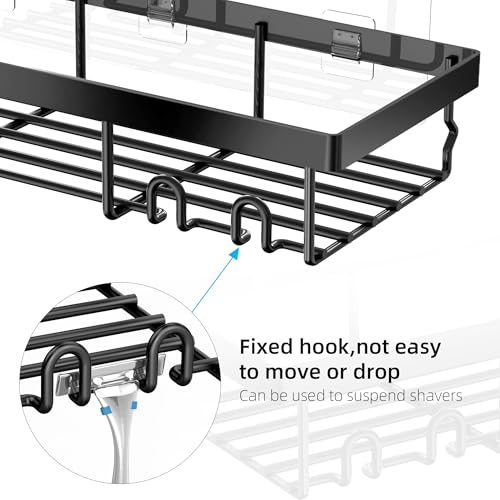 3-Pack Rustproof Shower Caddy Set with Soap Holder, Adhesive Wall Shelves
