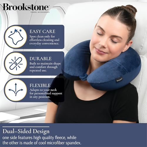 Microbead Travel Neck Pillow with Phone Pocket - Dual-Sided Comfort