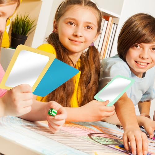 18 Pcs Small Pastel Mirrors for Kids, 4 x 6 Inch Unbreakable Acrylic Mirror