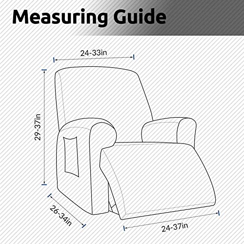 Washable Recliner Chair Cover, Stretch Slipcover for 24-37" Recliners, Greyish Green