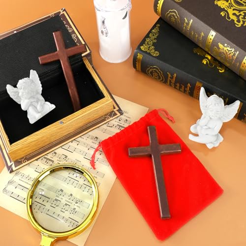 4.7-Inch Handheld Wooden Prayer Cross for Wall, Desk, or Comfort Holding