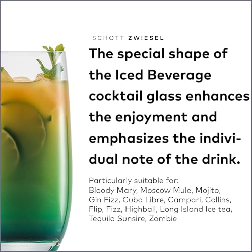 Tritan Crystal Long Drink Glasses, 18 oz Cocktail Barware Set of 6
