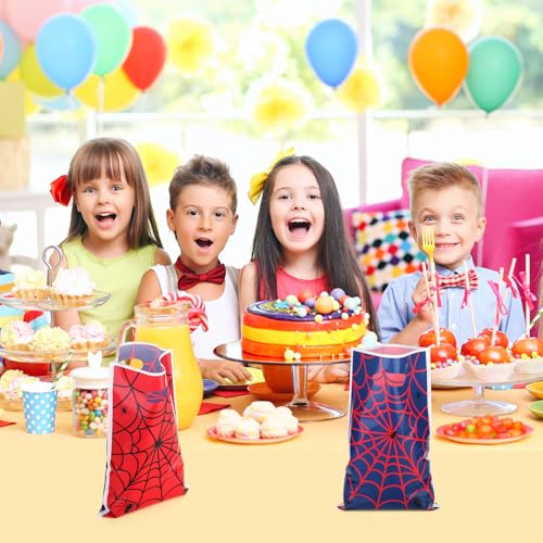 40-Piece Spider Web Party Favor Bags, Red & Blue Treat Gift Bags