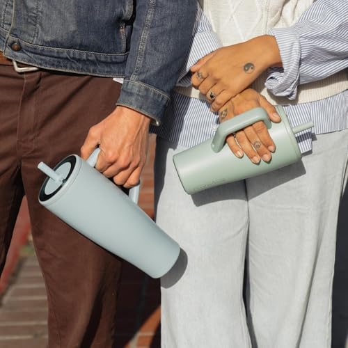40 oz Leakproof Insulated Stainless Steel Tumbler with Handle & Straw