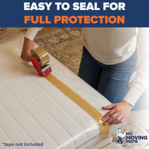King & Queen Mattress Bag for Moving & Storage - 14 Inch Deep Plastic Cover