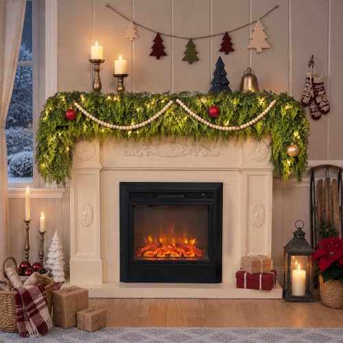 2 Pcs 9 ft Artificial Cedar Garlands for Mantle Decor – GLIDLION