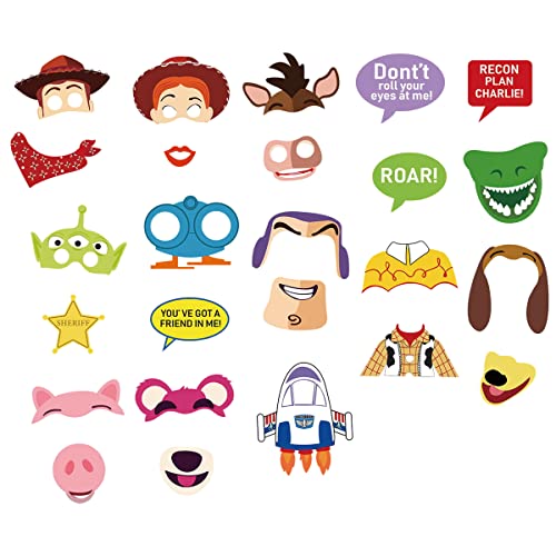SHONHONG Cartoon Story Birthday Party Photo Booth Props Set - Green Orange