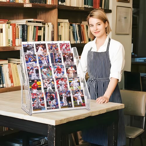 5-Tier Clear Acrylic Card Display Stand for Trading and Sports Cards