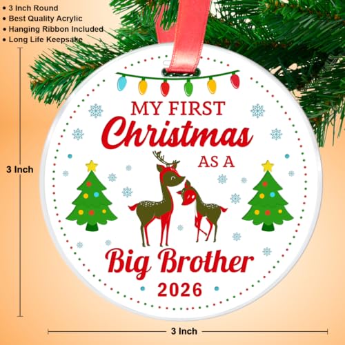 Elegant Chef My First Christmas as a Big Brother 2026 Keepsake Ornament