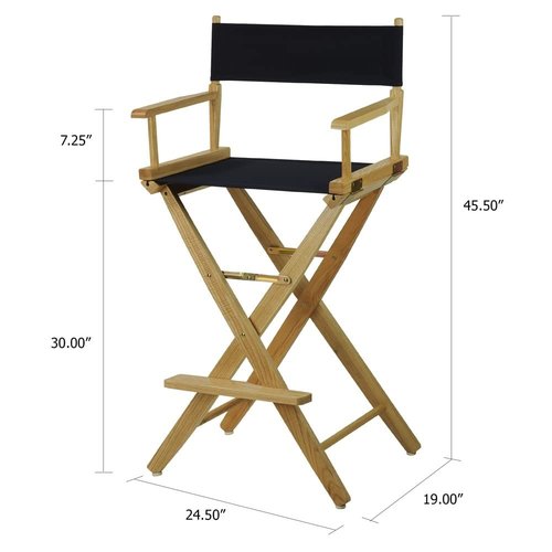 American Trails Extra-Wide Premium 30" Director's Chair Natural Frame with Hunter Green Canvas, Bar Height
