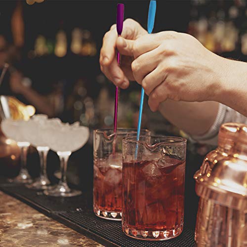 Stainless Steel Coffee Stirring Sticks - Multicolor 8-Pack, Reusable Beverage Mixers