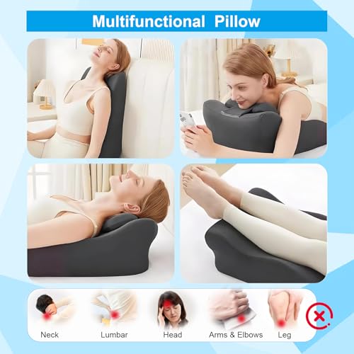 Memory Foam Wedge Pillow for Back Support and Relaxation - Dark Grey