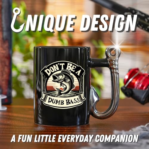 Fishing Gifts for Men - Funny Bass Fishing Mug, 13.5oz Ceramic Dad & Grandpa Gift