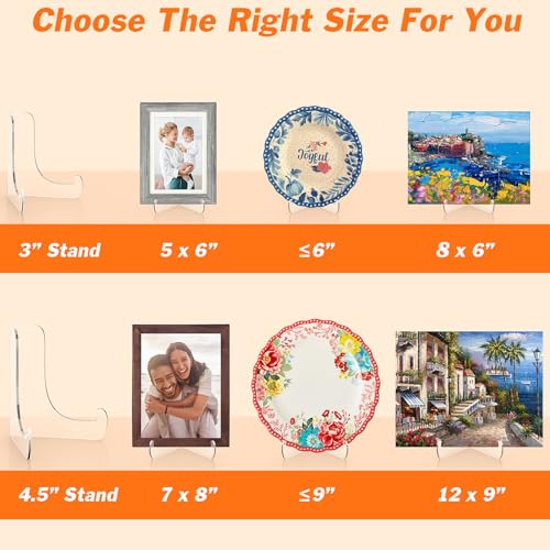 Clear Acrylic Display Stand 3-Inch Easel Holder (5 Pack) for Cards & Photos
