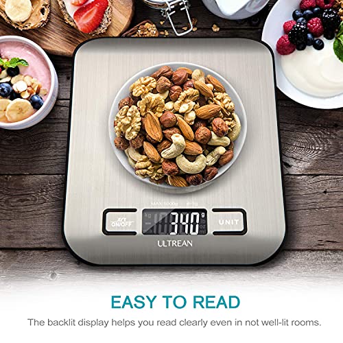 Digital Kitchen Scale - 304 Stainless Steel Food Scale with Tare