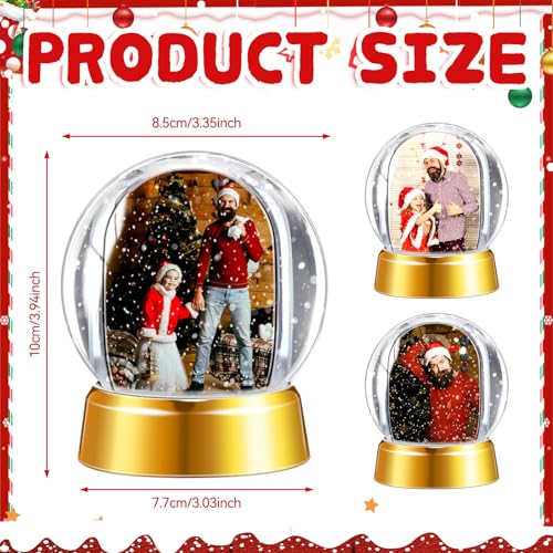 Wettarn 24 Pcs Christmas Snow Globes DIY Craft Kit with Gold Bases