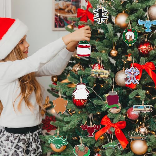 Christmas Vacation Funny Wooden Ornaments Set - 46Pcs Holiday Decor