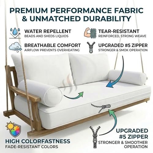 Outdoor Daybed Cushion Cover Set, Water-Resistant Twin Size