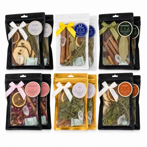 Havawish 12 Pack Intention Simmer Pot Potpourri with Crystals & Botanical Mix