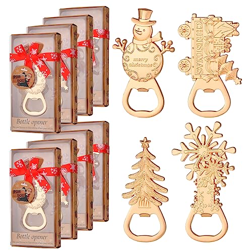 Christmas Themed Bottle Openers Set for Wedding and Party Favors - 24 Pieces