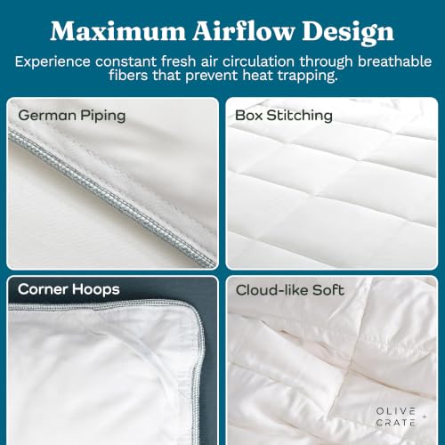 Olive + Crate Queen Bamboo Comforter - Cooling Down Alternative Duvet Insert