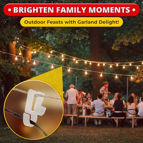 100 Pack Gutter Clips for Outdoor String Lights, Weatherproof Light Hooks