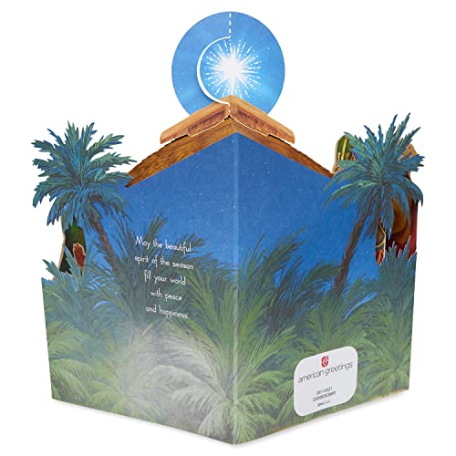 American Greetings Spirit of the Season Religious Nativity Pop Up Christmas Card - O Holy Night Scene