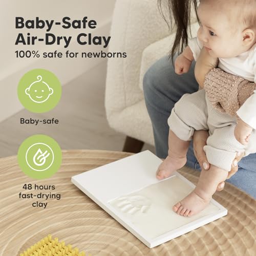Baby Hand and Footprint Kit - Newborn Air-Dry Clay Keepsake Picture Frame