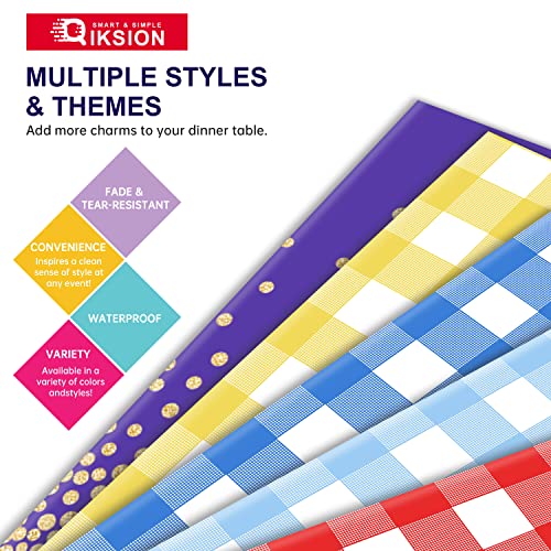 Red Disposable Plastic Tablecloth 2-Pack - 54 x 108 Inch Rectangle Cover