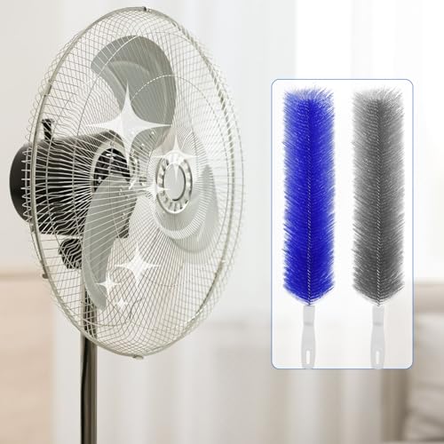 Bendable Microfiber Cobweb Duster Set - 2 Pcs Fan & Vent Cleaning Brushes