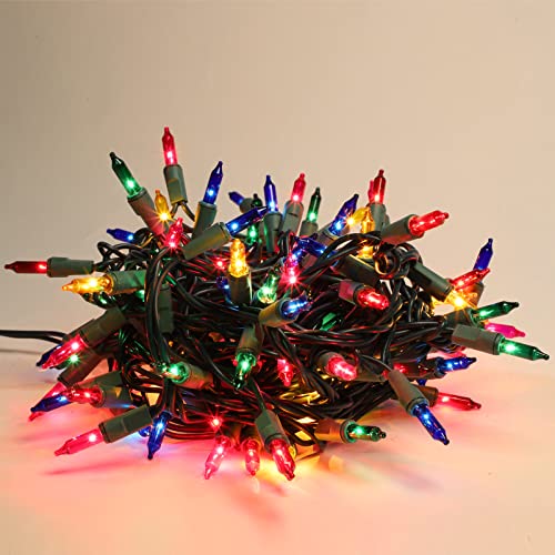 XMASLAND Ultra-Bright Connectable 100-Count Multi Christmas Lights 19.6ft Green Wire (100L) Indoor/Outdoor