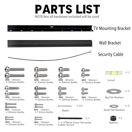 No Stud TV Wall Mount - Drywall Hanger Bracket for 13-55 Inch TVs up to 99 lbs