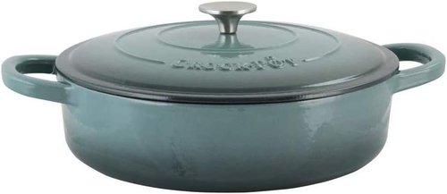 Crock-Pot Artisan Enameled Cast Iron Braiser with Lid - 5 Quart, Slate Gray Finish