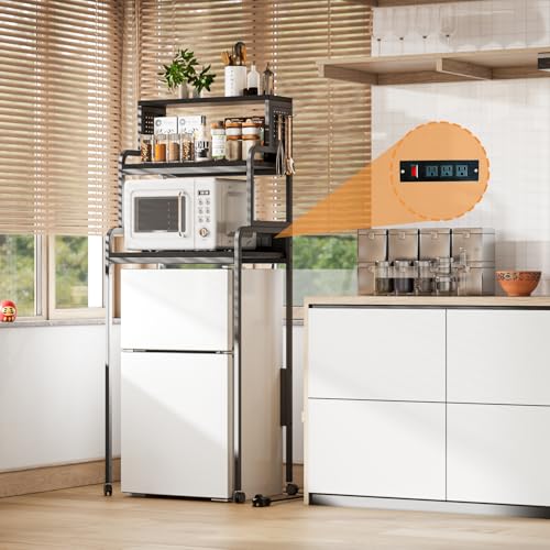 Mini Fridge Stand with Storage & Pegboard - Kitchen, Office, Dorm Organizer
