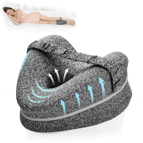 Ergonomic Memory Foam Leg Pillow with Strap for Side Sleepers
