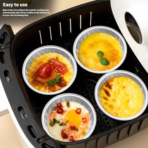 Green Mini Aluminum Foil Cupcake Liners with Lids - 5oz Baking Cups, 50 Pcs