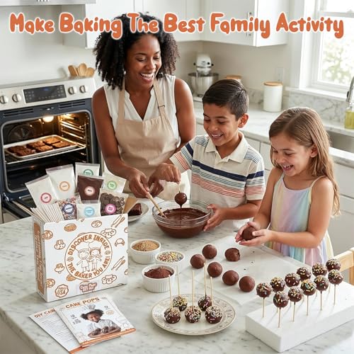 Kids Cake Pop Baking Kit with Pre-Measured Ingredients and Recipe Book