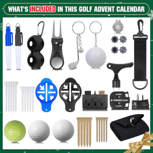 Golf Advent Calendar 2026 for Men – 24 Days of Golf Accessories Gift Set