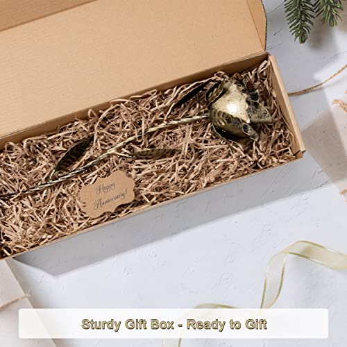 Handcrafted Bronze Rose - Unique 8th Wedding Anniversary Gift for Her