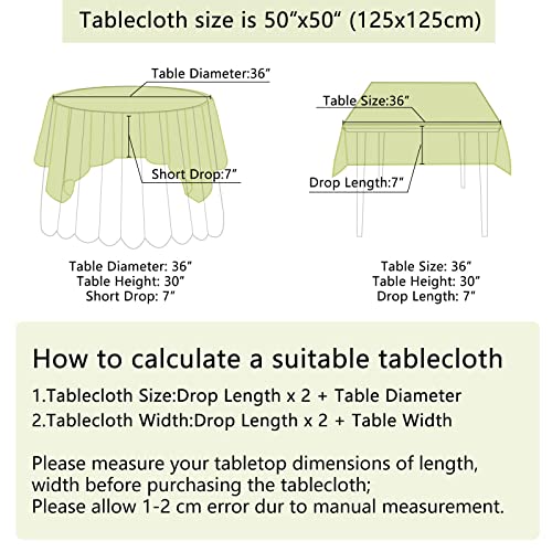 Green Sequin Tablecloth 50x50in Overlay Table Linen for Christmas Party