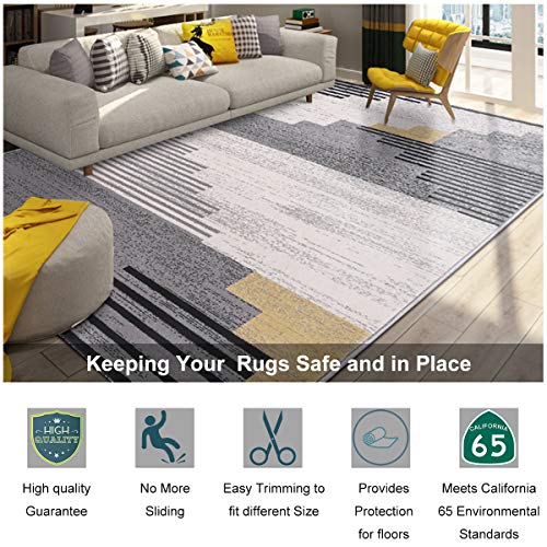 Non-Slip Rug Pad 10x14 Ft - Felt and Rubber Double Layer Carpet Cushion