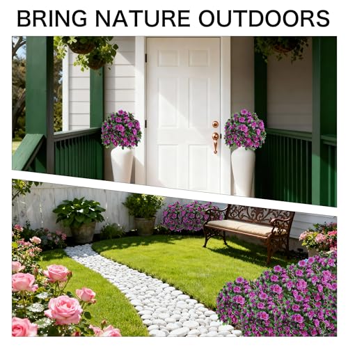 21-Inch UV Resistant Artificial Rhododendron Shrubs with Ground Stakes